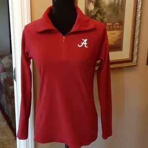 COLUMBIA Alabama Crimson Tide 1/4 zip fleece top embroidered "A" Medium EUC …